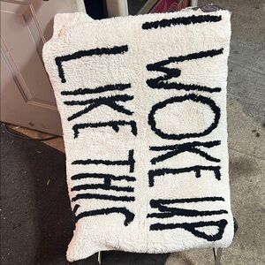 Rae Dunn Cream and Black Bathroom Mat